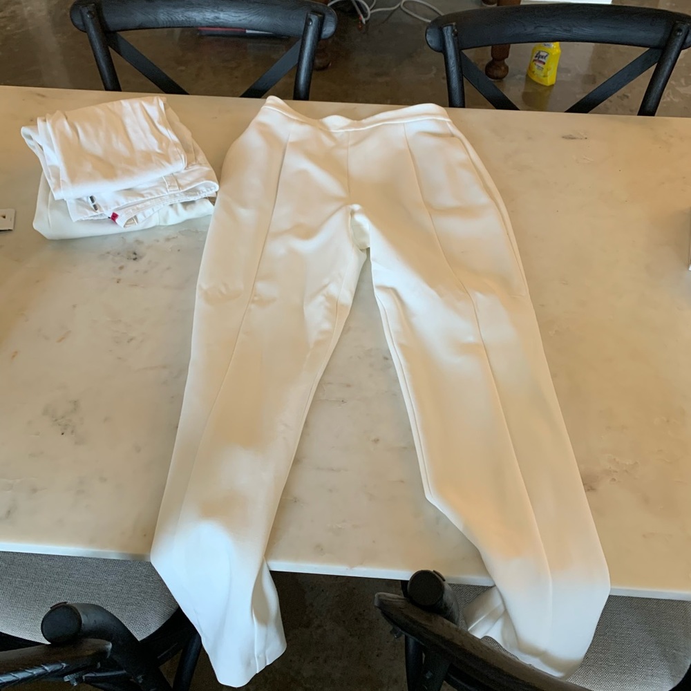 Black Halo White Tailored Crepe Pants